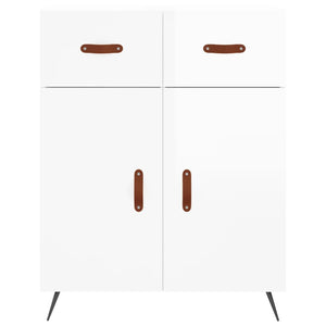 vidaXL Highboard High Gloss White 69.5x34x180 cm Engineered Wood