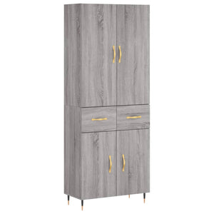 vidaXL Highboard Grey Sonoma 69.5x34x180 cm Engineered Wood