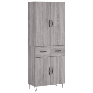 vidaXL Highboard Grey Sonoma 69.5x34x180 cm Engineered Wood