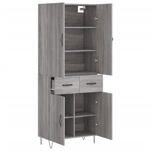 vidaXL Highboard Grey Sonoma 69.5x34x180 cm Engineered Wood