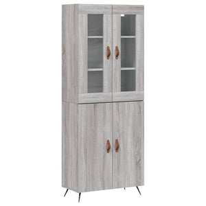 vidaXL Highboard Grey Sonoma 69.5x34x180 cm Engineered Wood