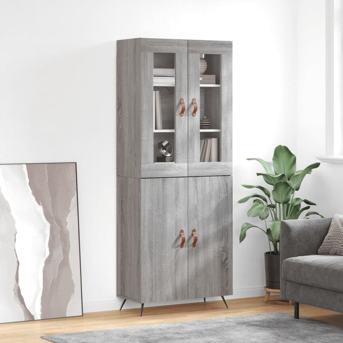 vidaXL Highboard Grey Sonoma 69.5x34x180 cm Engineered Wood