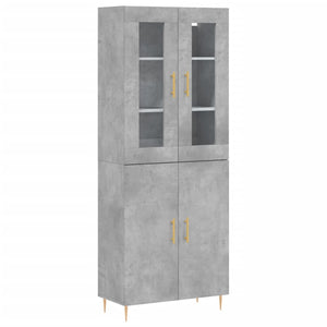 vidaXL Highboard Concrete Grey 69.5x34x180 cm Engineered Wood