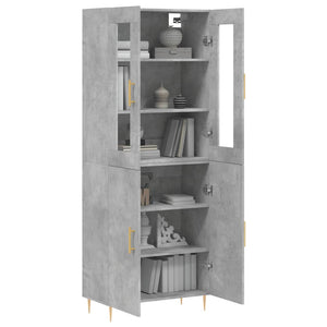 vidaXL Highboard Concrete Grey 69.5x34x180 cm Engineered Wood