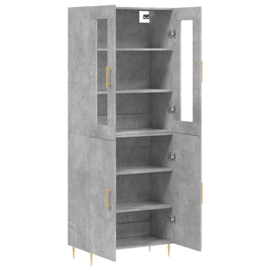 vidaXL Highboard Concrete Grey 69.5x34x180 cm Engineered Wood