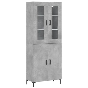 vidaXL Highboard Concrete Grey 69.5x34x180 cm Engineered Wood