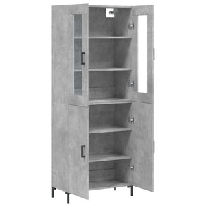 vidaXL Highboard Concrete Grey 69.5x34x180 cm Engineered Wood