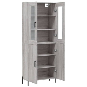 vidaXL Highboard Grey Sonoma 69.5x34x180 cm Engineered Wood