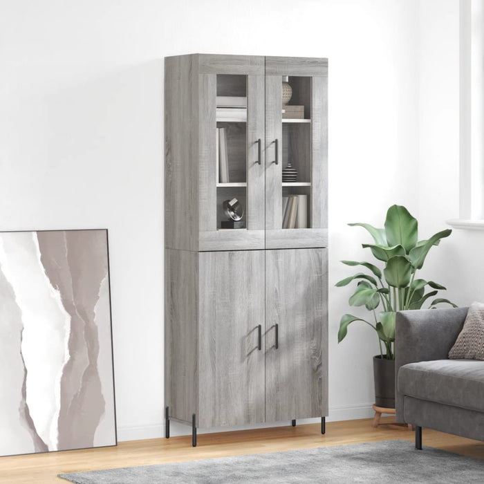 vidaXL Highboard Grey Sonoma 69.5x34x180 cm Engineered Wood