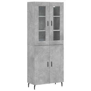 vidaXL Highboard Concrete Grey 69.5x34x180 cm Engineered Wood