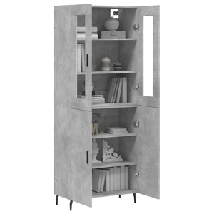 vidaXL Highboard Concrete Grey 69.5x34x180 cm Engineered Wood