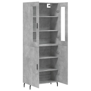 vidaXL Highboard Concrete Grey 69.5x34x180 cm Engineered Wood