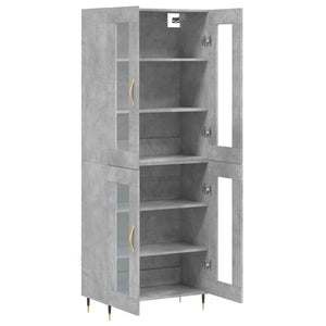 vidaXL Highboard Concrete Grey 69.5x34x180 cm Engineered Wood