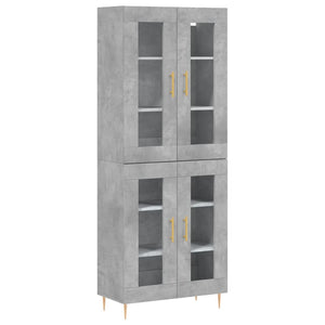 vidaXL Highboard Concrete Grey 69.5x34x180 cm Engineered Wood