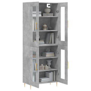 vidaXL Highboard Concrete Grey 69.5x34x180 cm Engineered Wood