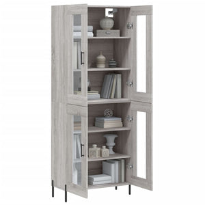 vidaXL Highboard Grey Sonoma 69.5x34x180 cm Engineered Wood