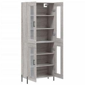 vidaXL Highboard Grey Sonoma 69.5x34x180 cm Engineered Wood