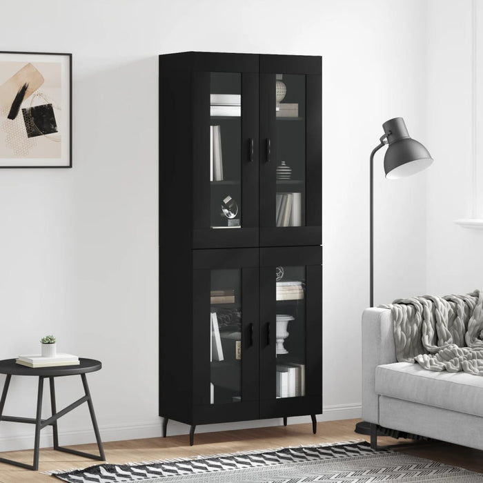 vidaXL Highboard Black 69.5x34x180 cm Engineered Wood