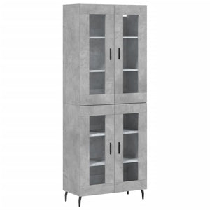 vidaXL Highboard Concrete Grey 69.5x34x180 cm Engineered Wood