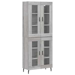 vidaXL Highboard Grey Sonoma 69.5x34x180 cm Engineered Wood