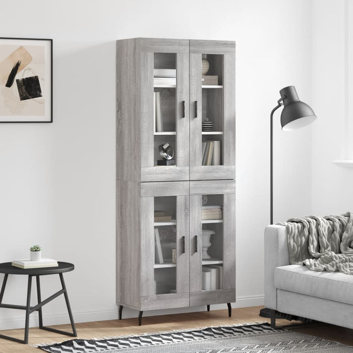 vidaXL Highboard Grey Sonoma 69.5x34x180 cm Engineered Wood