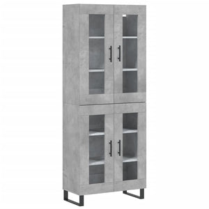 vidaXL Highboard Concrete Grey 69.5x34x180 cm Engineered Wood