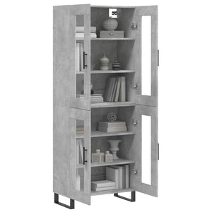 vidaXL Highboard Concrete Grey 69.5x34x180 cm Engineered Wood