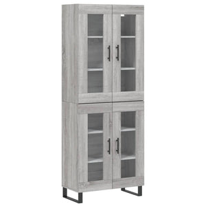 vidaXL Highboard Grey Sonoma 69.5x34x180 cm Engineered Wood