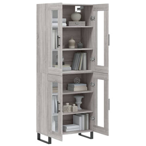 vidaXL Highboard Grey Sonoma 69.5x34x180 cm Engineered Wood