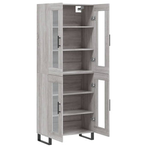 vidaXL Highboard Grey Sonoma 69.5x34x180 cm Engineered Wood