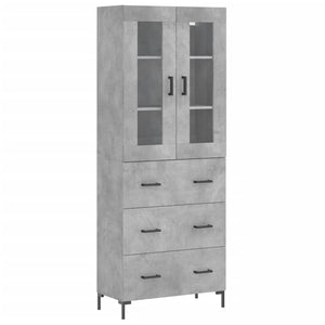 vidaXL Highboard Concrete Grey 69.5x34x180 cm Engineered Wood