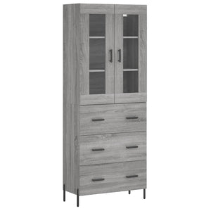 vidaXL Highboard Grey Sonoma 69.5x34x180 cm Engineered Wood