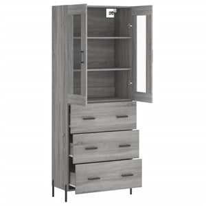 vidaXL Highboard Grey Sonoma 69.5x34x180 cm Engineered Wood