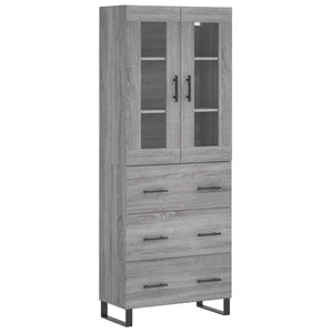 vidaXL Highboard Grey Sonoma 69.5x34x180 cm Engineered Wood