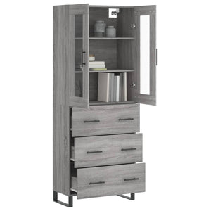 vidaXL Highboard Grey Sonoma 69.5x34x180 cm Engineered Wood