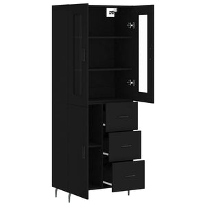 vidaXL Highboard Black 69.5x34x180 cm Engineered Wood