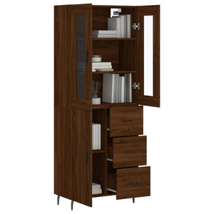 vidaXL Highboard Brown Oak 69.5x34x180 cm Engineered Wood