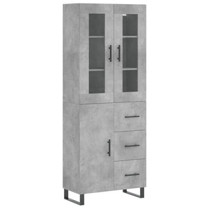 vidaXL Highboard Concrete Grey 69.5x34x180 cm Engineered Wood