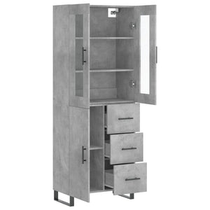 vidaXL Highboard Concrete Grey 69.5x34x180 cm Engineered Wood