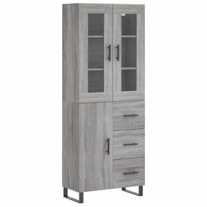 vidaXL Highboard Grey Sonoma 69.5x34x180 cm Engineered Wood