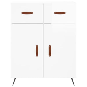 vidaXL Highboard High Gloss White 69.5x34x180 cm Engineered Wood