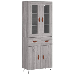 vidaXL Highboard Grey Sonoma 69.5x34x180 cm Engineered Wood