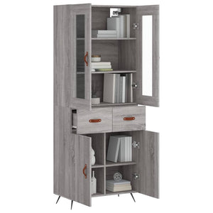 vidaXL Highboard Grey Sonoma 69.5x34x180 cm Engineered Wood