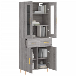 vidaXL Highboard Grey Sonoma 69.5x34x180 cm Engineered Wood