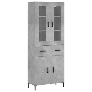 vidaXL Highboard Concrete Grey 69.5x34x180 cm Engineered Wood