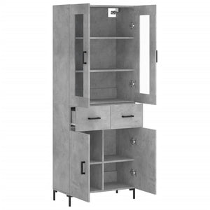 vidaXL Highboard Concrete Grey 69.5x34x180 cm Engineered Wood