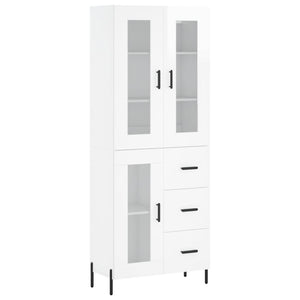 vidaXL Highboard High Gloss White 69.5x34x180 cm Engineered Wood