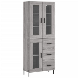 vidaXL Highboard Grey Sonoma 69.5x34x180 cm Engineered Wood