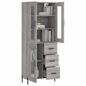 vidaXL Highboard Grey Sonoma 69.5x34x180 cm Engineered Wood