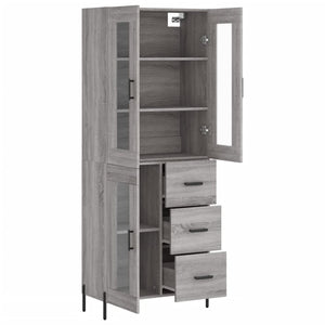 vidaXL Highboard Grey Sonoma 69.5x34x180 cm Engineered Wood